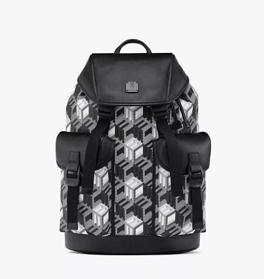 MCM BRANDENBURG BLACK WHITE CUBIC MONOGRAM BACKPACK $1490