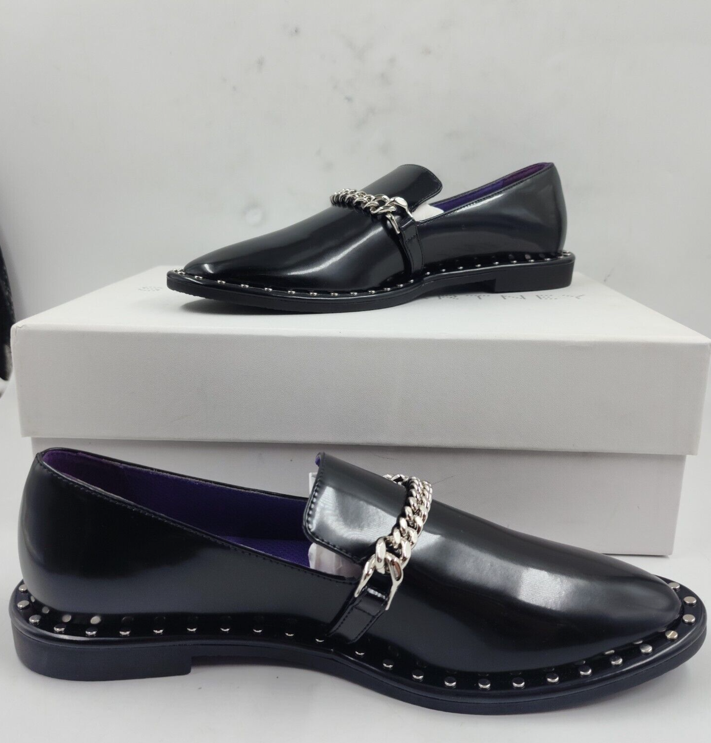 Stella McCartney Falabella Chain Loafers Women's 36/6US Black Round Toe Slip On - Picture 3 of 16