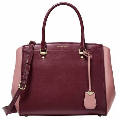 Michael Kors Sac en Bandoulière Benning LG Sacoche Cuir Oxblood Multi Neuf