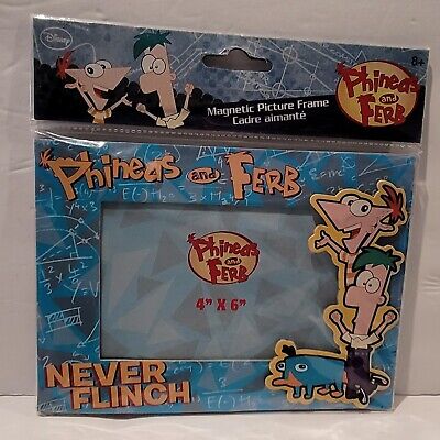 Disney Phineas and Ferb Never Flinch 4x6 Magnetic Picture Frame  NEW SEALED