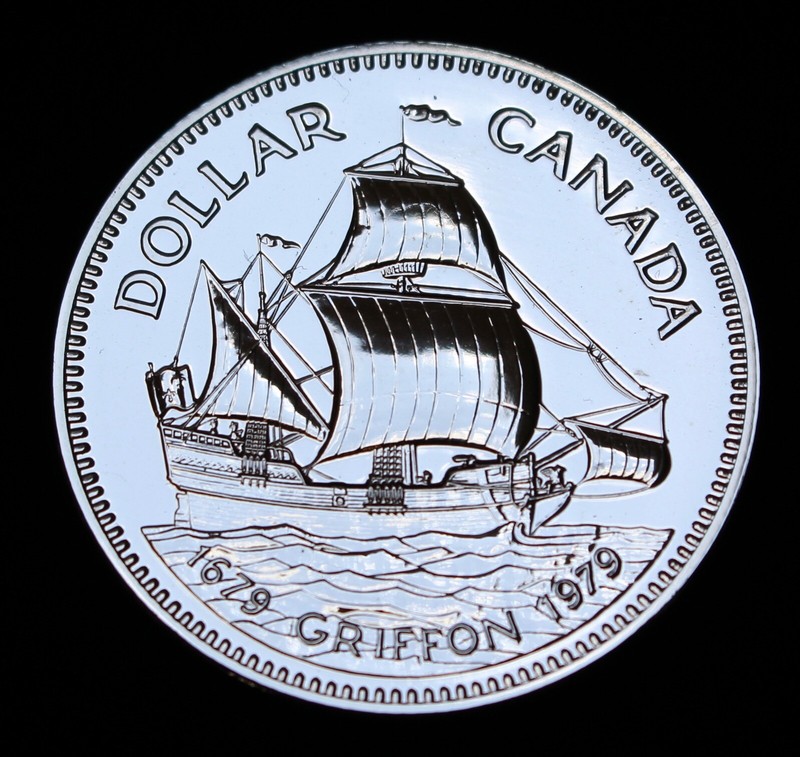 希少1960-70s ミッドセンチュリー コンキスタドール レリーフアート 1979 CANADA DOLLAR - .500 SILVER - ELIZABETH II - GRIFFON TALL