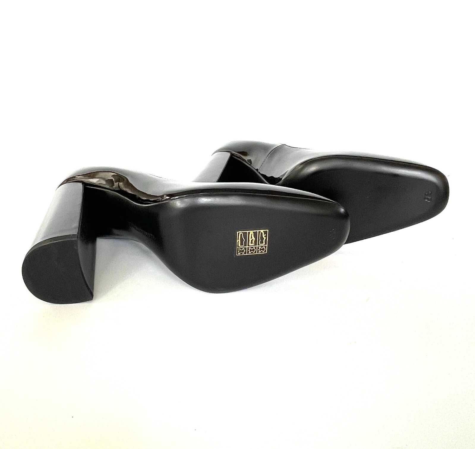 Pre-owned Bottega Veneta 469166 Patent Leather Cherbourg High Heel Pumps, Black (us 9)