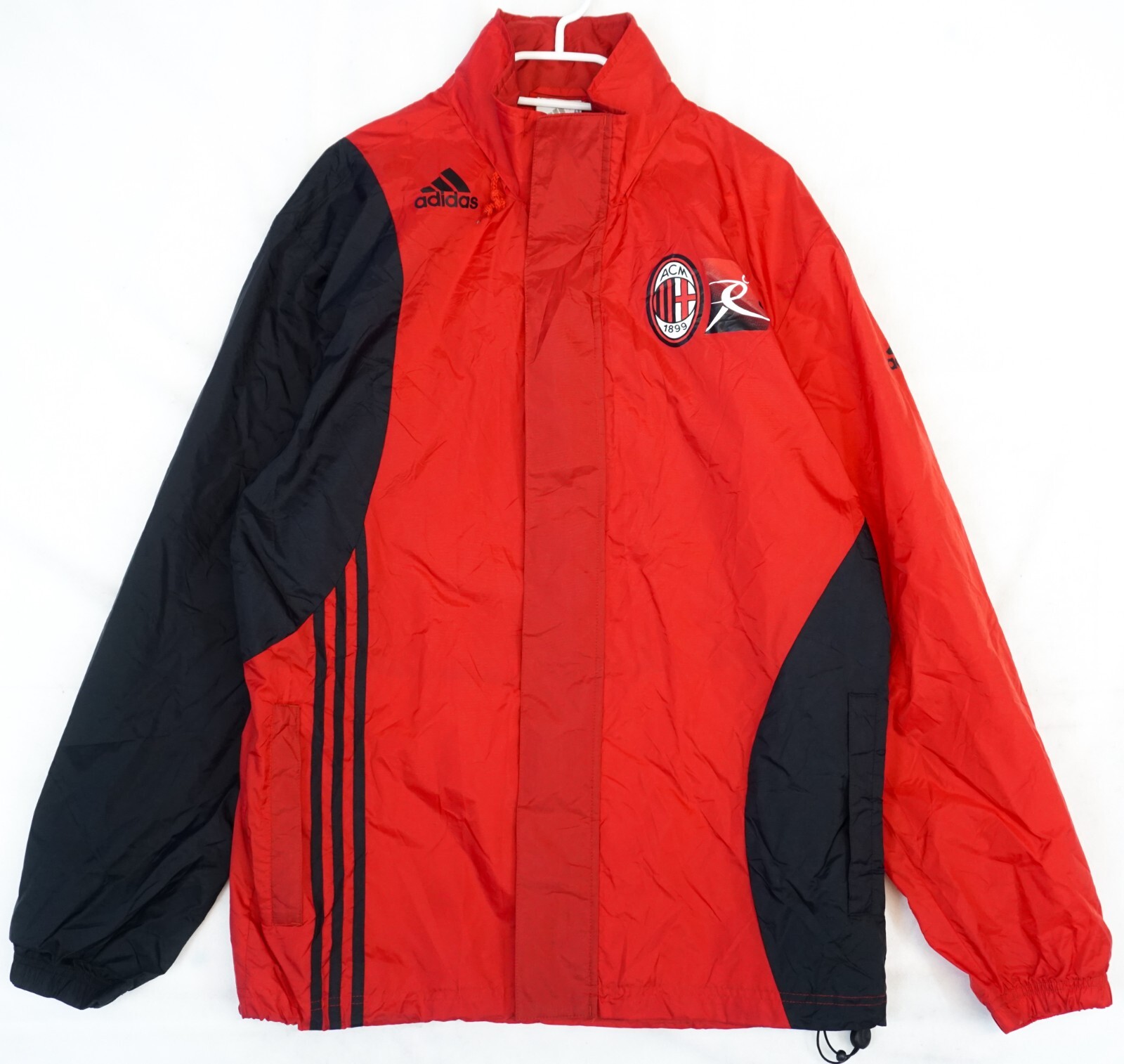 Adidas AC Milan 2009 Red Full Zip Windbreaker Jacket Men's