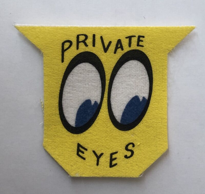 Original Vintage Private Eyes Psychedelic Felt Iron On Patch