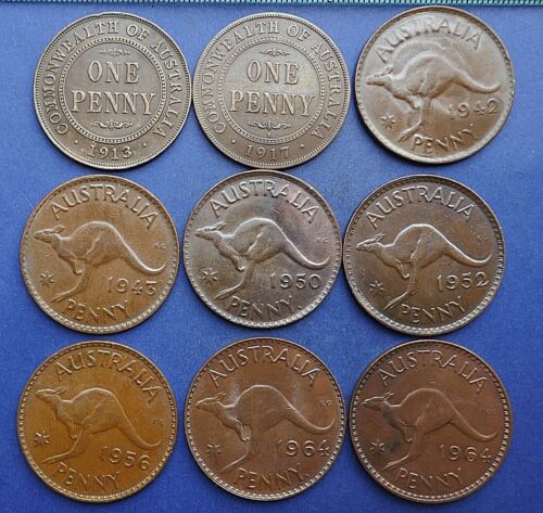 Australia Pennies - Choose your date or grade - 1913 to 1964