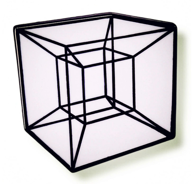 Tesseract Cube Geometry Geometric Hybercube Infinity Mirror Art Sculpture Pin