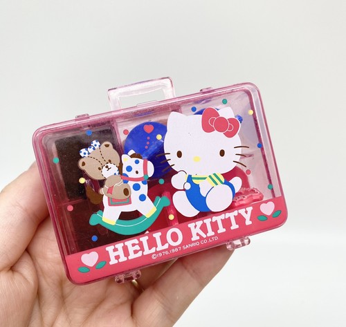 Vintage SANRIO 1987 Hello Kitty 4 Piece Rubber Stamp set