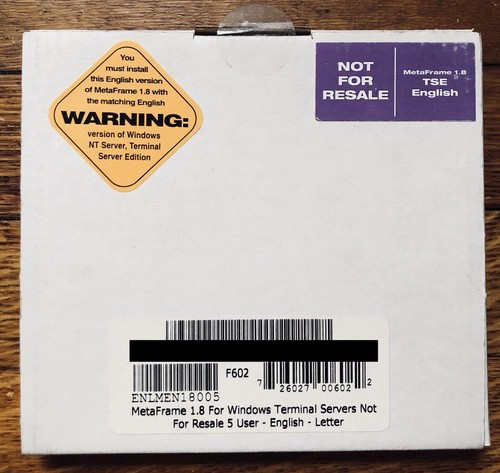 CITRIX METAFRAME TERMINAL SERVER ENGLISH TSE 1.8 SOFTWARE WINDOWS SEALED!