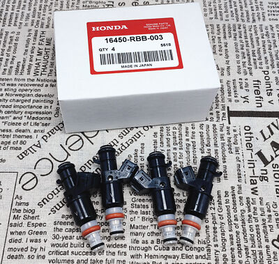 4PCS OEM FUEL INJECTORS 16450-RBB-003 FOR CIVIC Si RSX TYPE-S CSX 2.0L TSX 2.4L
