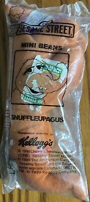 1999 Kelloggs Sesame Street Mini Beans Snuffleupagus Plush Toy Sealed