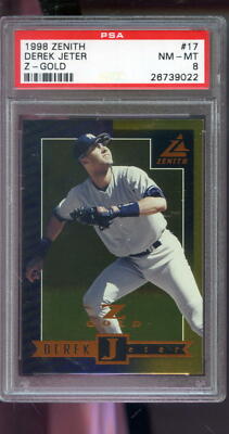 1998 Pinnacle Zenith Z-Gold #17 Derek Jeter Insert PSA 8 Graded Baseball Card