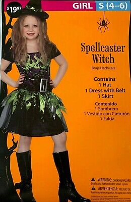 CHILD's SPELLCASTER WITCH  GIRL's  HALLOWEEN COSTUME  * Size: SMALL 4 - 6  * NEW