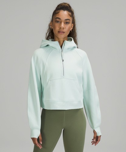 ★新品未使用★LululemonのScubaフルジップフーディホワイトサイズ2 Lululemon Scuba Oversized Half-Zip Hoodie - White Opal