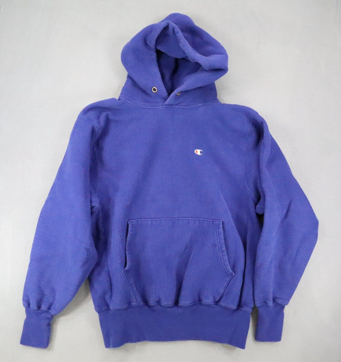 VTG 90s Champion Reverse Weave Blank Hoodie Sweatshirt Navy