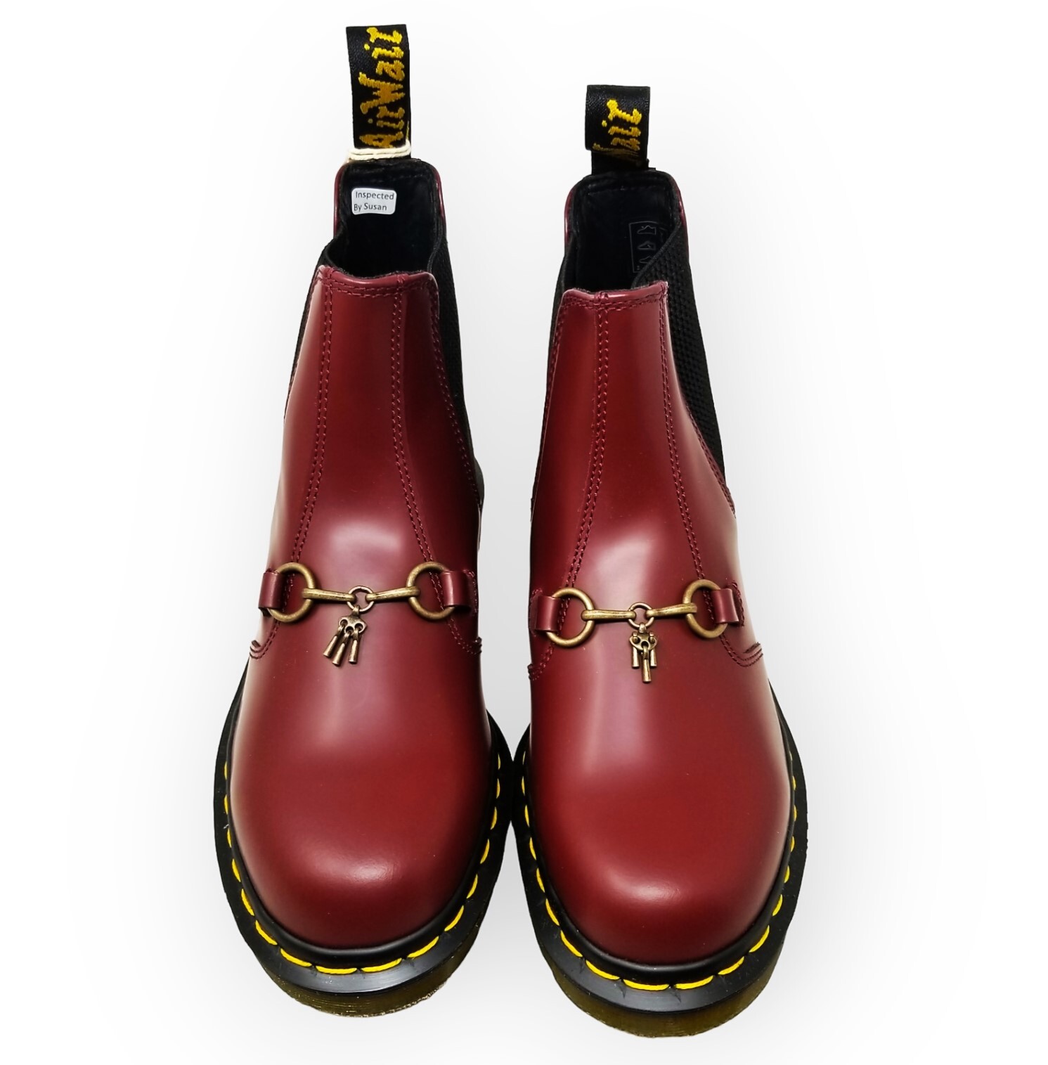 Pre-owned Dr. Martens' Dr. Martens X Needles 2976 Chelsea Boot - Cherry Red Smooth