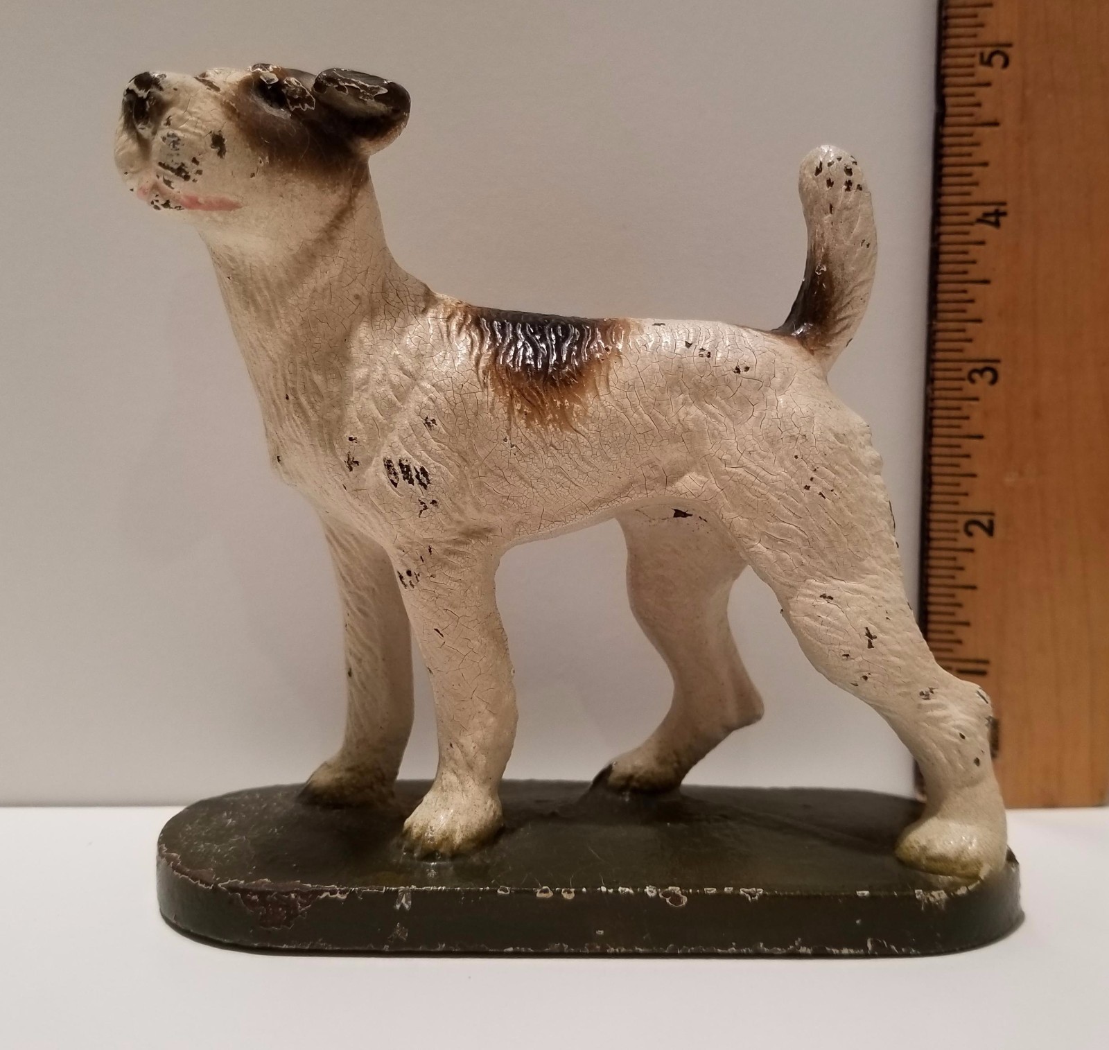 Antique Hubley #362 Wire Haired Fox Terrier Bookend