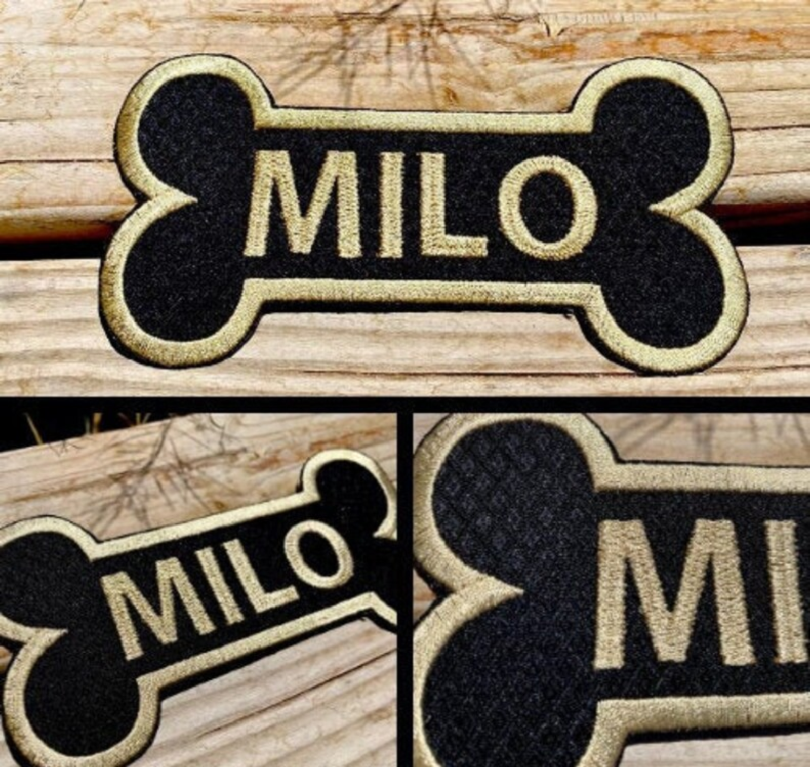 Custom Dog Name Patch - Custom Dog Bone Patch For Dog Vest Or Accessories - Pers