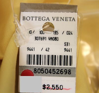 Pre-owned Bottega Veneta $2550 Authentic  Womens Wool Trench Coat Jacket 307691 9441 In Yellow