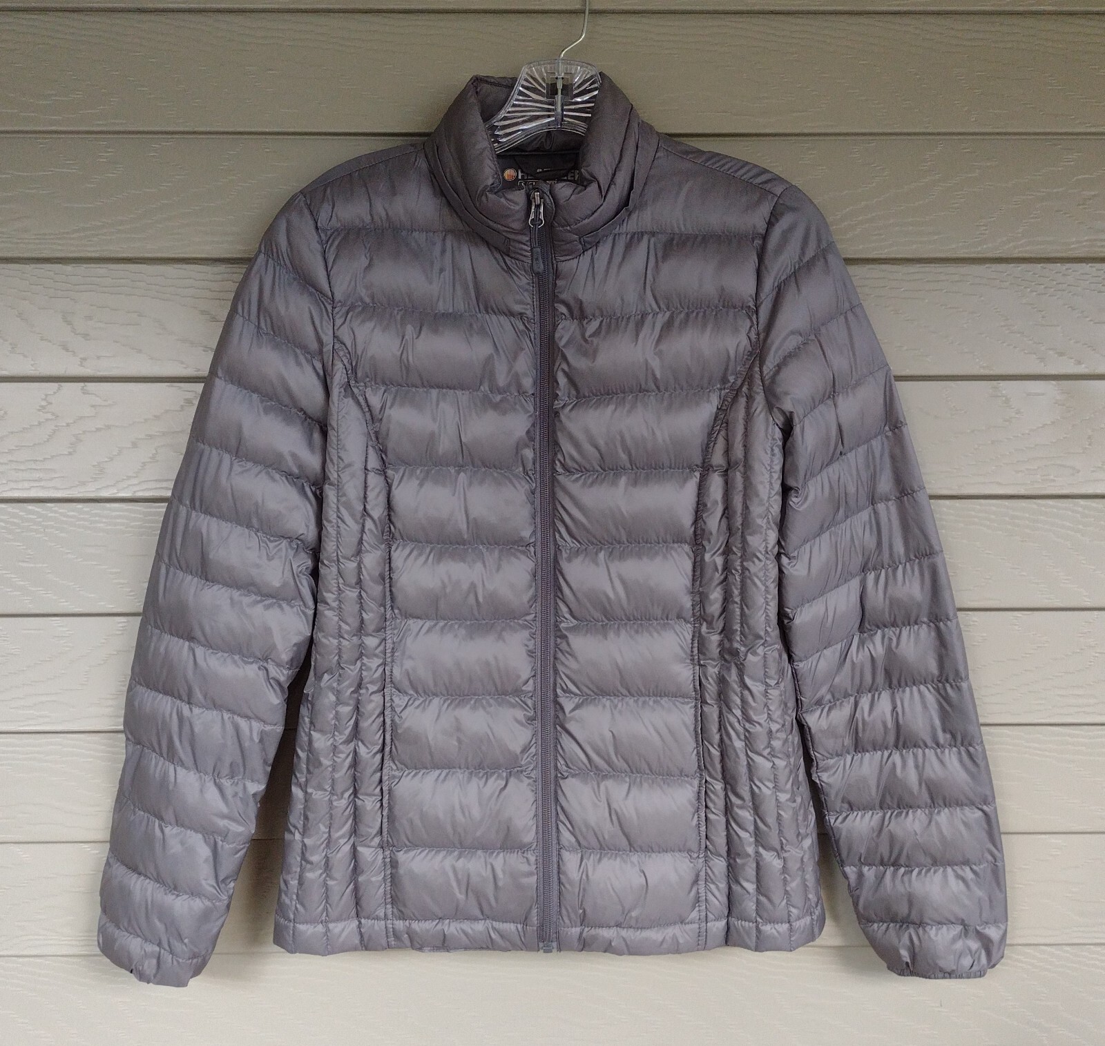 HeatKeep Jacket Womens Gray Down Puffer Packable Lightweight Coat Size S  Small | eBay