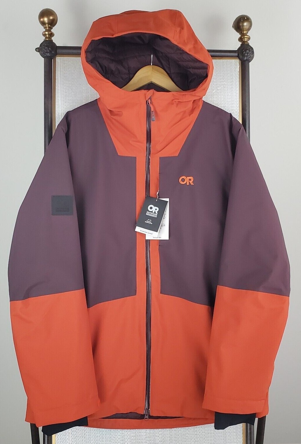 Pre-owned Outdoor Research $299  Size Xl Mens Insulated Waterproof Hooded Jacket Coat In Orange