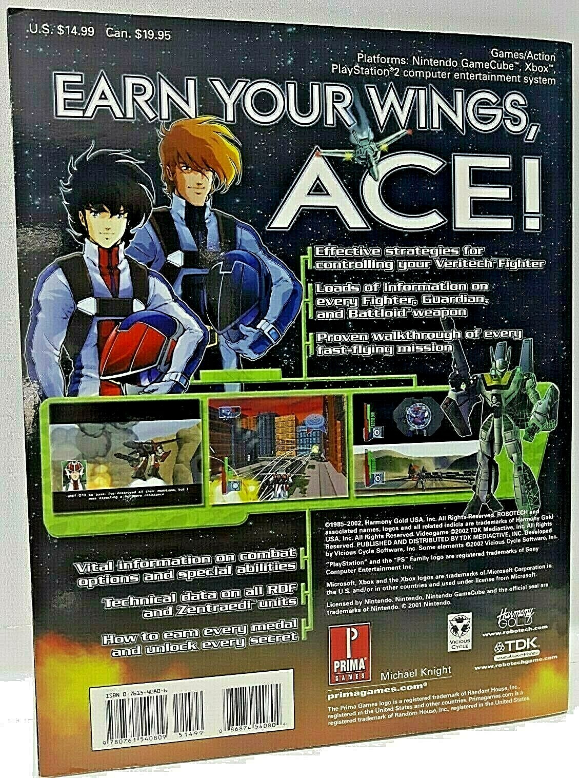 Robotech Battlecry PRIMA Official (PS2, GC & Xbox VIDEO GAME) Strategy Guide ENG