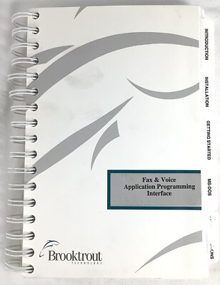 Brooktrout Technology Fax & Voice Application Programming Interface 1990 Spiral