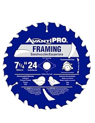 1 Pcs Avanti Pro 0724, 7 1/4  X 24 Tooth Framing Saw Blade Set, P0724R2