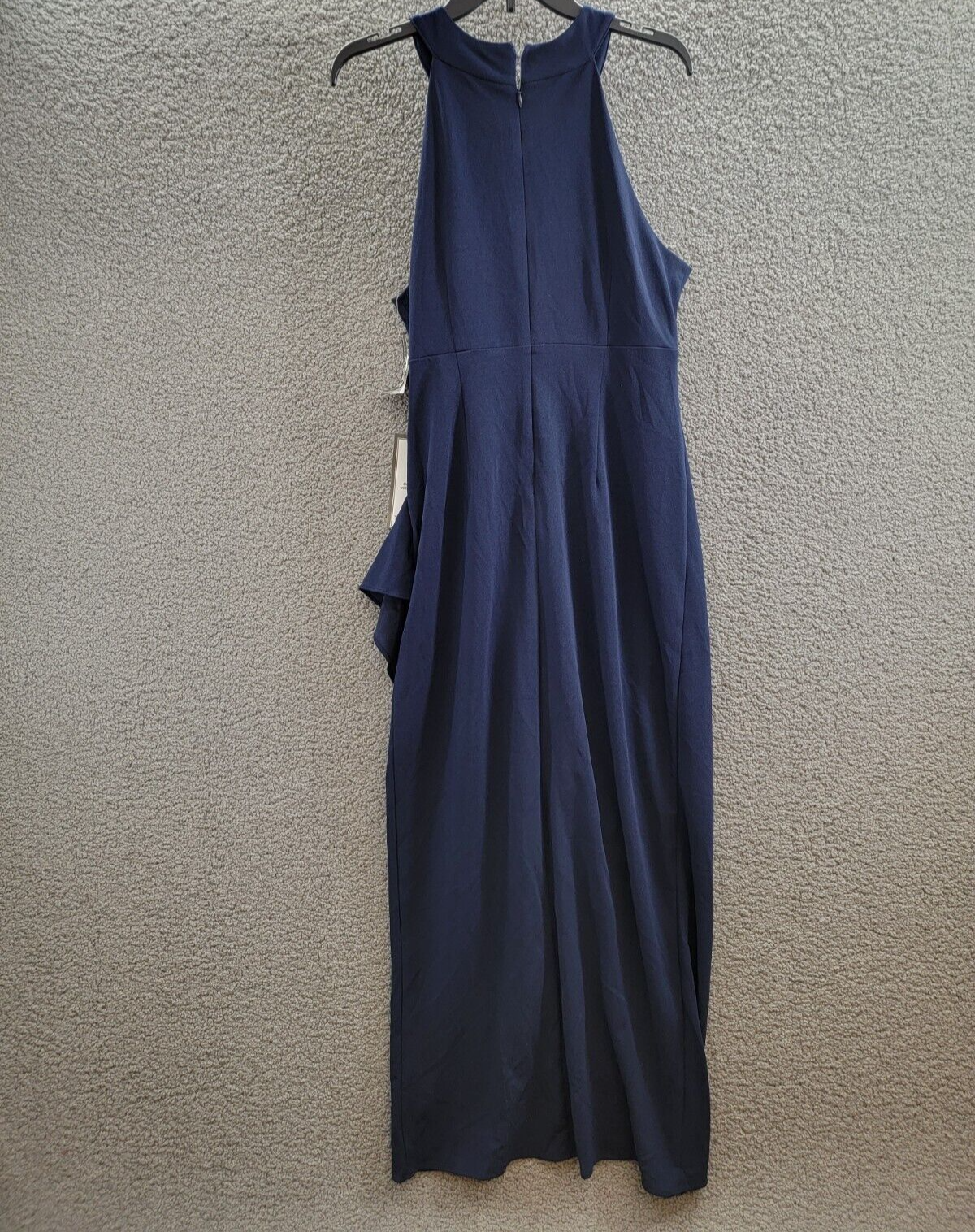 SLNY Twisted-Neck Tulip-Hem Dress Women's Navy Sleeveless Zip/Hook & Eye - Picture 9 of 16