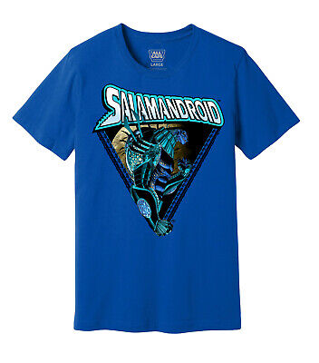 BLUE SALAMANDROID t-shirt!  CYBERFROG  ALL CAPS COMICS