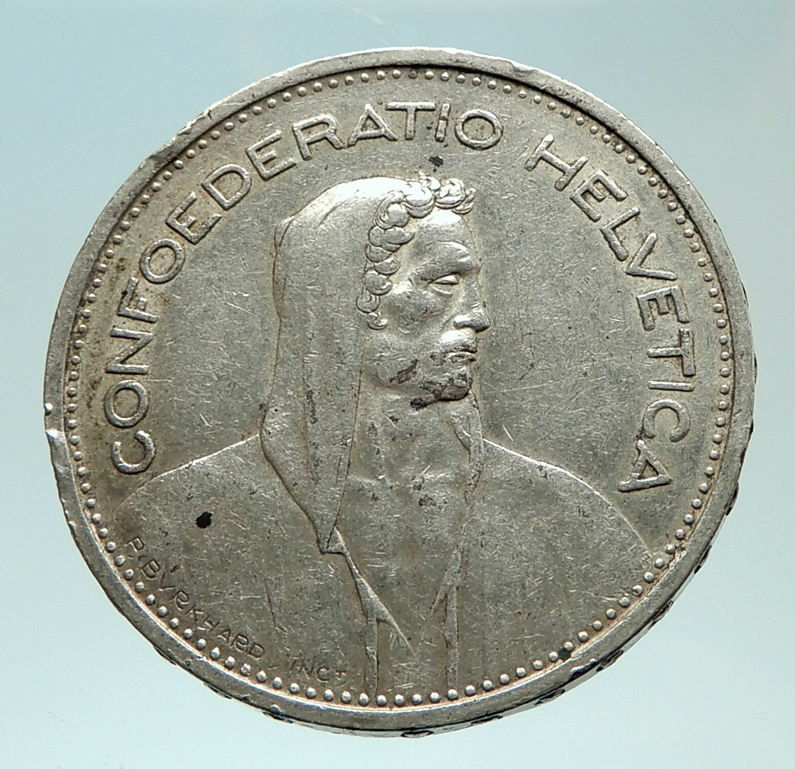 1951 Switzerland Founding HERO WILLIAM TELL 5 Francs Silver Swiss