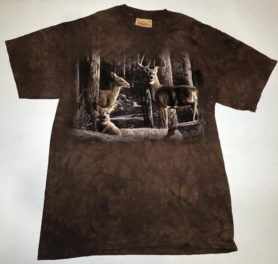 Deer Broken Silence Buck Whitetail Brown Nature The Mountain Cotton Shirt M-L
