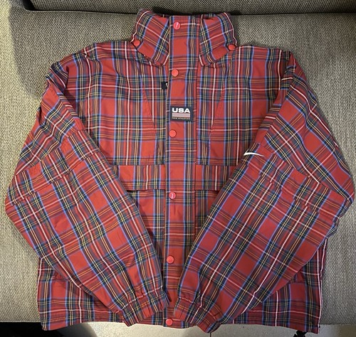 【美品】NIKE LAB plaid check jacket ナイキラボ NIKELAB Plaid Swoosh Stripe Jacket Size M Boxy Fit