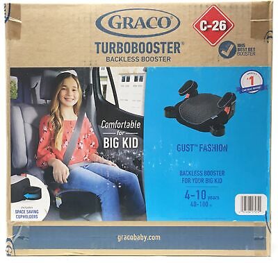 Graco TurboBooster Backless Booster Car Seat Gust Fashion 4-10 Years 40-100lbs