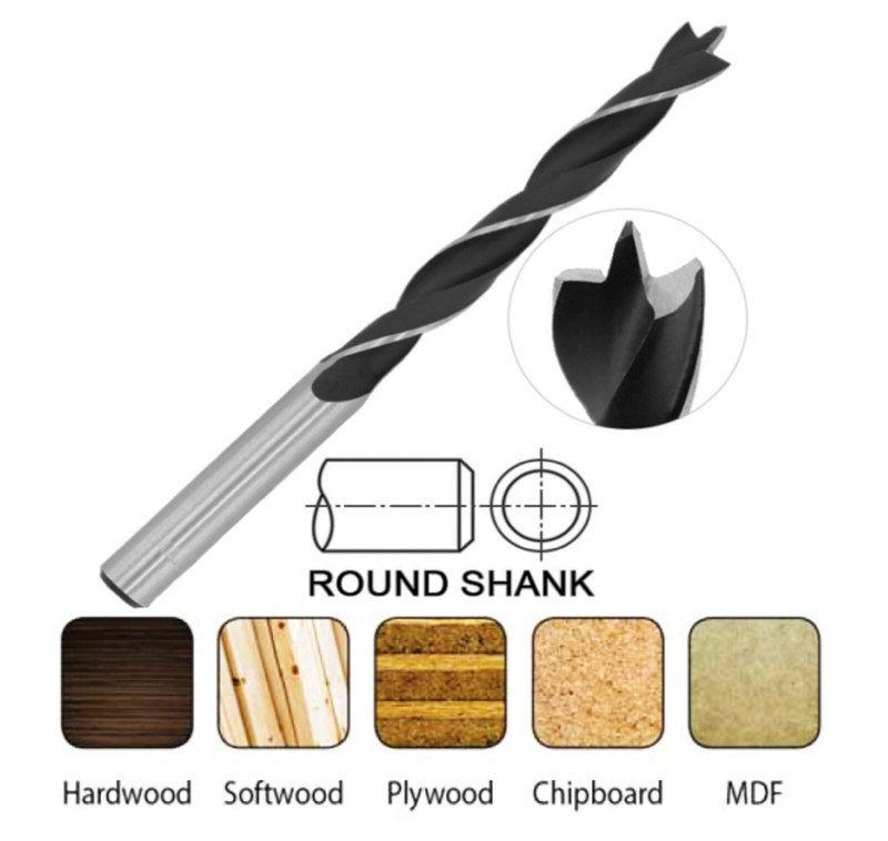 1/8 Inch Wood Brad Point Drill Bit Brad Spur Point Woodworking Drill