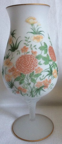 Bristol Glass Satin Vase Floral 11 in