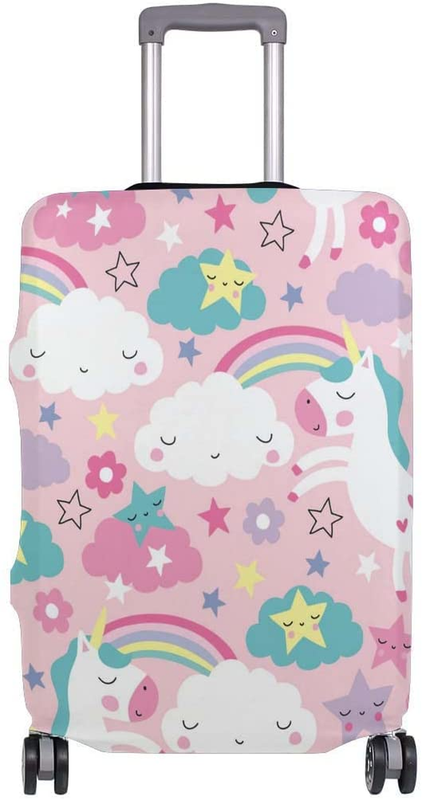 Cover Rainbow White Unicorn Elastic Travel L 26-28 In Pattern 4