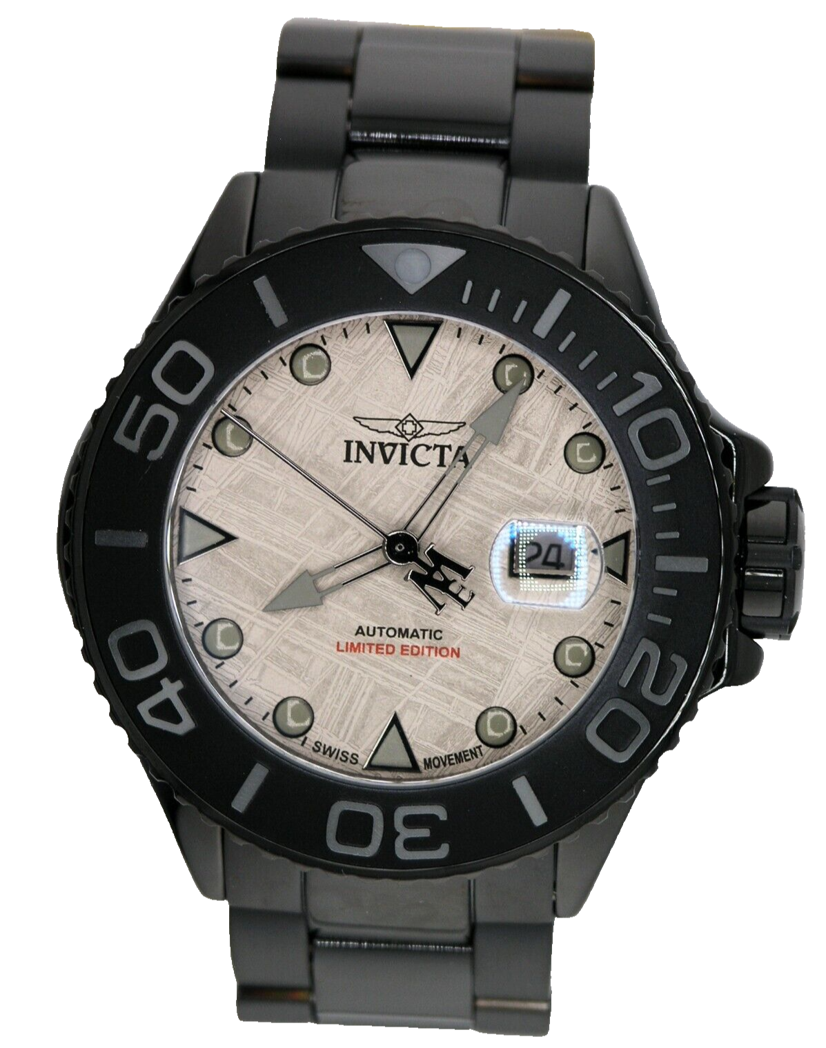 Pre-owned Invicta 47154 Swiss Automatic Eta 2824 Masterpiece Meteorite Dial Limited