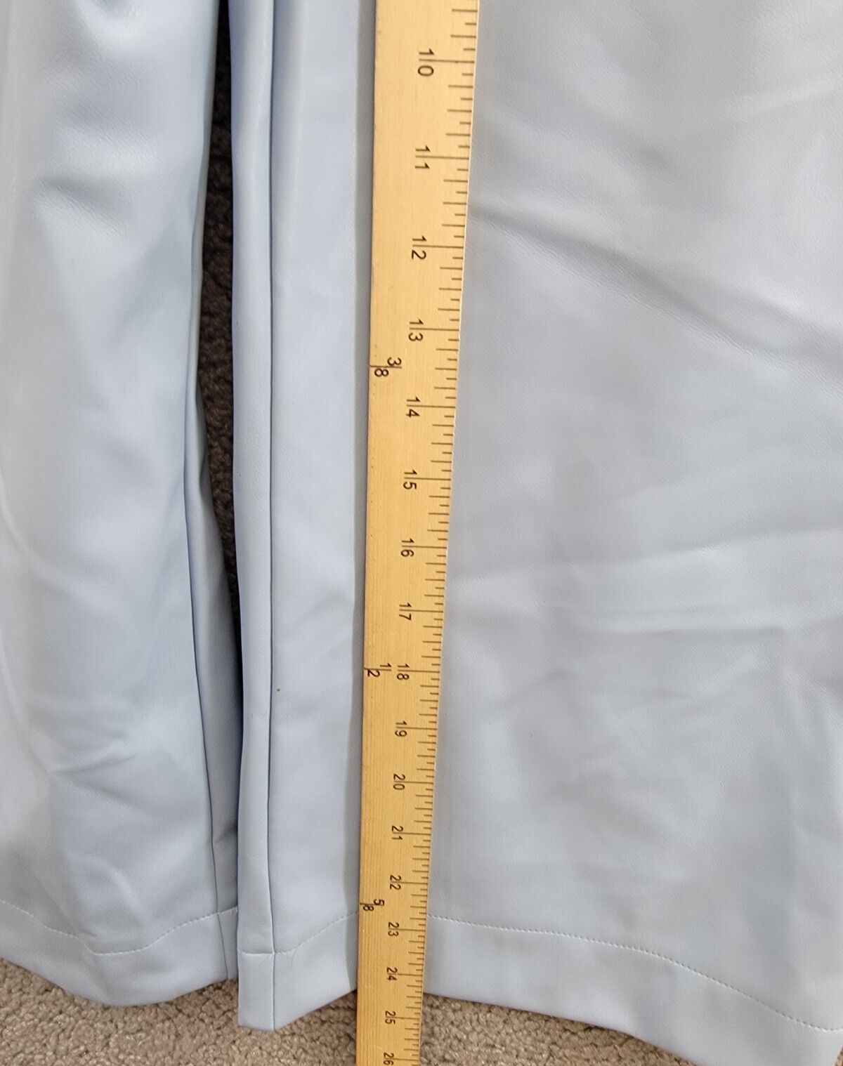 Avec Les Filles Double Front-Zip Wide-Leg Faux-Leather Pants Womens 4 Slate Blue - Picture 7 of 17