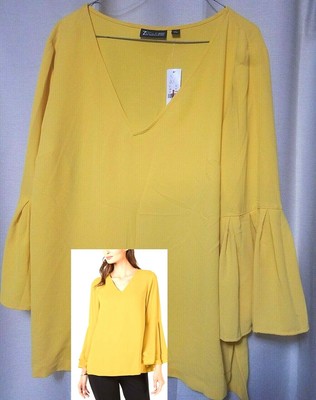 7th Ave NY Design Studio Bell Slv & 41 HAWTHORNE Dot S/S 2 Blouses Large NWT $90