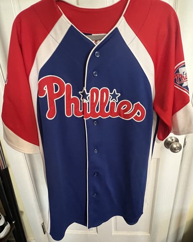 Vintage Majestic Philadelphia Phillies Chase Utley Jersey Sz