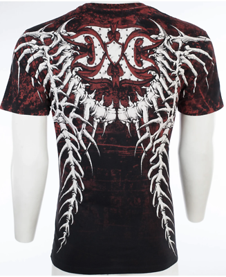 Xtreme Couture Affliction Men's T-Shirt BARE BONE Skull Black Tattoo Biker S-2XL