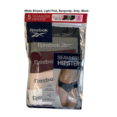 Reebok Womens Relaxed Waistband Stretch Performance Seamless Hipster (White