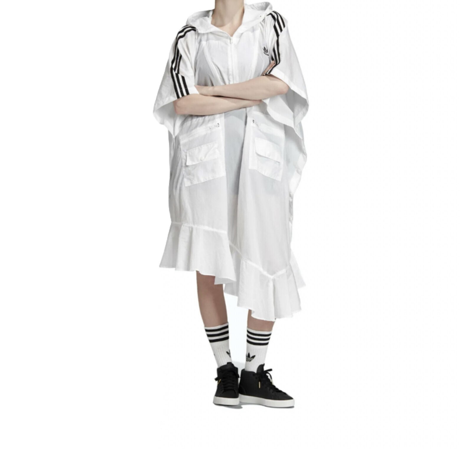 Adidas Originals Women's J KOO White Oversized Poncho FREE