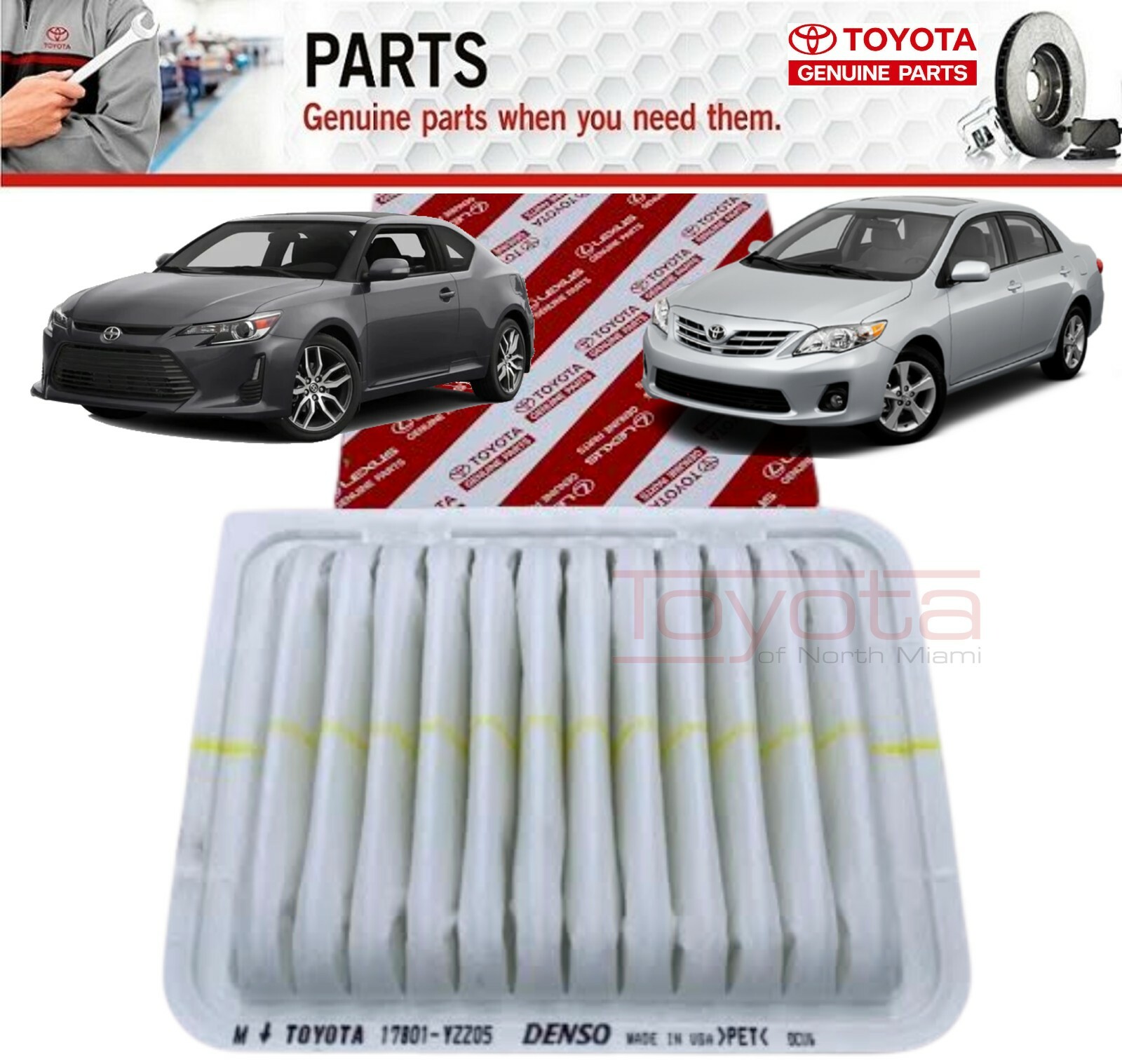 OEM Toyota Corolla Matrix Yaris Scion xD Air Filter Genuine