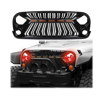 SEVEN SPARTA Front Grill Compatible with Jeep Wrangler JK/JKU 2007-2018 Thund...