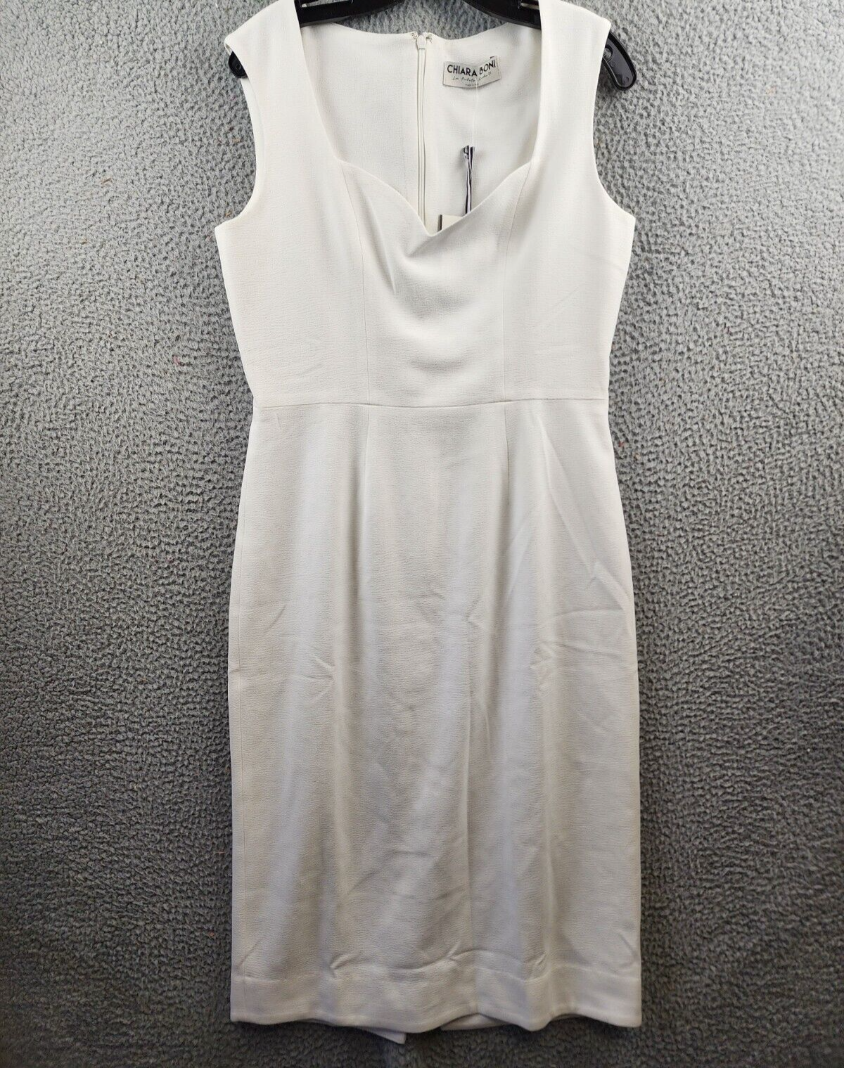 Chiara Boni La Petite Robe Dress Women's 48/12 White Sweetheart Neck Zip Closure - Picture 1 of 13
