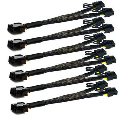 PCI-e 6 Pin to Dual PCIe 8(6+2) Pin Graphics Card PCI Express Power Adapter G...