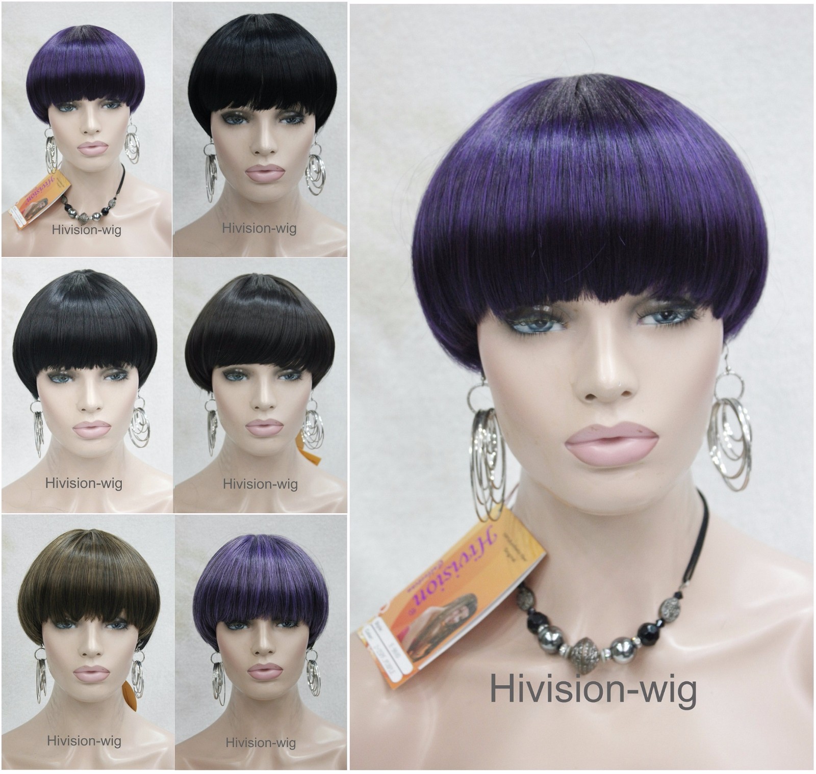 Excellent Mushroom Head Short Straight Bangs Women Daily Hair Wig