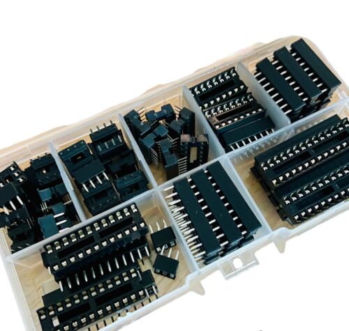 66pcs DIP IC Socket Adaptor Solder Type Socket Kit 6 8 14 16 18 20 24 28 Pin