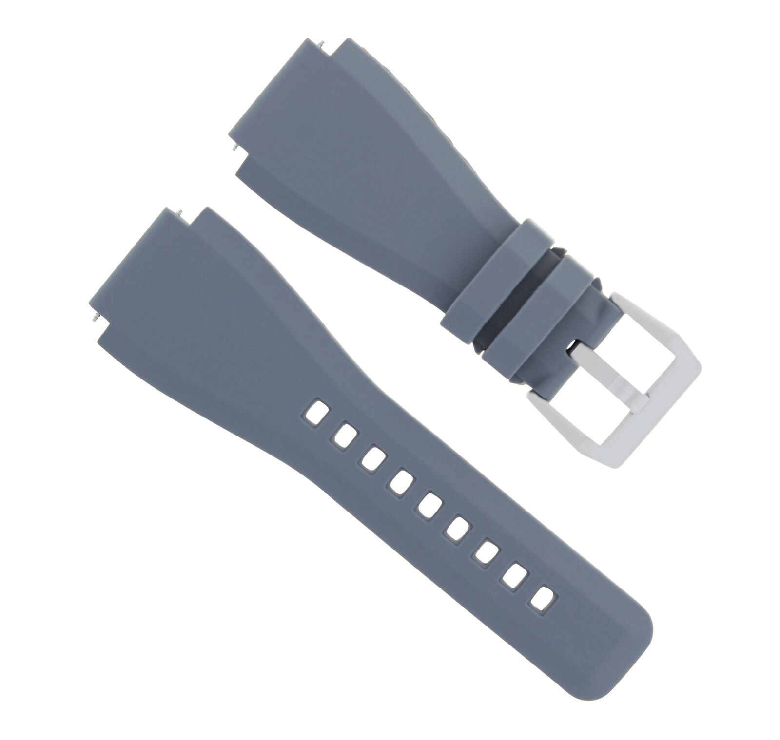 24MM RUBBER STRAP WATCH BAND FOR BELL ROSS BR-01-BR-03 MODEL WATCH GREY BRUSH